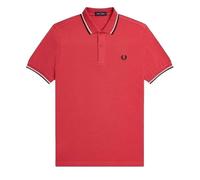 Fred Perry Camisa tipo polo para hombre con doble punta (paquete de 1), Rojo lavado, XS