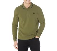 Fred Perry Polo para hombre FP Ls Twin Tipped, Uniforme Verde/Negro, XXL