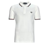 POLO UOMO FRED PERRY DOPPIA RIGA SNWHT/BRED/NVY