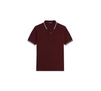 Fred Perry Polo Twin Tipped para hombre - Burdeos M3600 algodón 100%, Oxblo/Crudo/TNSBL, XXL