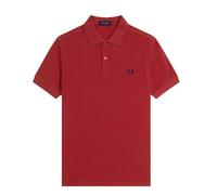 Fred Perry Slim Fit Plain Polo Burnt Red & Navy