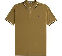 Fred Perry Slim Fit Twin Tipped Polo (FR/ES, Letras, L, Regular, Regular, Marrón)