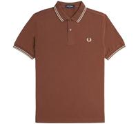 Fred Perry Slim Fit Twin Tipped Polo (FR/ES, Letras, XL, Regular, Regular, Marrón)