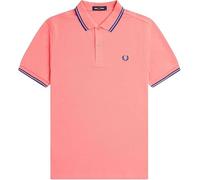 Fred Perry Slim Fit Twin Tipped Polo (FR/ES, Letras, XL, Regular, Regular, Rosa)