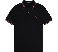 Fred Perry Slim Fit Twin Tipped Polo M3600 (FR/ES, Letras, L, Regular, Regular, Negro)