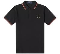 Fred Perry Slim Fit Twin Tipped Polo M3600 (FR/ES, Letras, M, Regular, Regular, Negro P52)