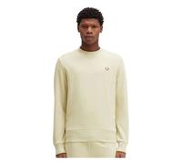 Fred Perry- Sudadera beige con logo bordado y cuello redondo- Sweatshirts & Hoodies- Hombre- Beige- S- Sudadera beige con logo bordado y cuello redondo