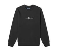 Fred Perry- Sudadera Bordada con Gráfico de Logotipo- Sweatshirts & Hoodies- Hombre- Negro- L- Sudadera Bordada con Gráfico de Logotipo