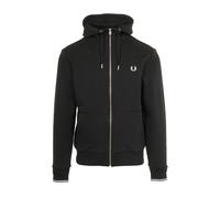Fred Perry - Sudadera con Capucha y Cremallera Negra - Sweatshirts & Hoodies - Hombre - Negro - S -