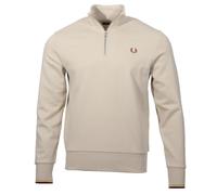 Fred Perry Suéter de media cremallera para hombre, beige, M