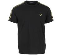 Fred Perry Taped Ringer T-Shirt (FR/ES, Letras, M, Regular, Regular, Black Champagne)