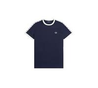 Fred Perry Taped Ringer T-Shirt (FR/ES, Letras, XS, Regular, Regular, Azul)