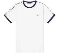 Fred Perry Taped Ringer T-Shirt Snow White (FR/ES, Letras, XS, Regular, Regular)