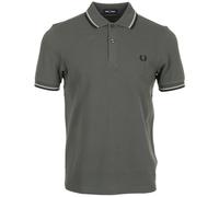 Fred Perry Twin Tipped Shirt, Polo para hombre, Field Gray Seagrass Black, L