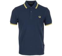 Fred Perry Twin Tipped Shirt, Polo para hombre, Tenis Blue Lemon Barley, L