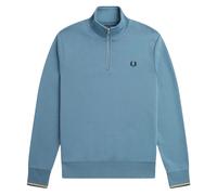 Fred Perry Twin Tipped Sleeve Ash Blue Half Zip Sweatshirt