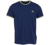 Fred Perry Twin Tipped T-Shirt French Navy/Dusky Blue/Citron