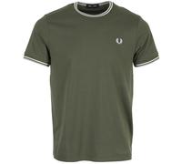 Fred Perry Twin Tipped T-Shirt Laurel Wreath Green/Ecru/Dusky Blue