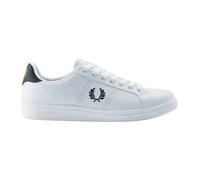 Fred Perry- Zapatillas Blancas de Cuero Estilo B721- Shoes- Hombre- Blanco- 44 EU- Zapatillas Blancas de Cuero Estilo B721