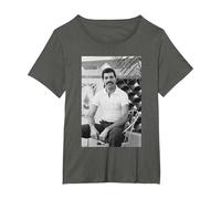 Freddie Mercury Queen en NOLA Antes de la Gira de Juegos 1981 Camiseta, Mujer Tallas Grandes, Asfalto, 4XL Grande