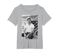 Freddie Mercury Queen en NOLA Antes de la Gira de Juegos 1981 Camiseta, Mujer Tallas Grandes, Gris Jaspeado, 2XL Grande