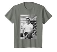 Freddie Mercury Queen en NOLA Antes de la Gira de Juegos 1981 Camiseta, Niños, Verde Militar Jaspeado, 2 años