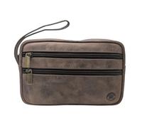 Frédéric Johns - Bolsa vacía de piel vintage para hombre - bolsillos de piel auténtica - bolso vintage - bolso de mano - bolso de mano (marrón), marrón, Talla única