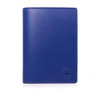Frederic Johns - Cartera grande para hombre, piel auténtica, protección RFID, gran formato, elegante y duradero, idea de regalo, Azul liso, Taille unique, Clásico
