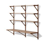 Fredericia Furniture Estantería con escritorio BM29. 149x134 cm Walnut lacquer