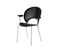 Fredericia Furniture Silla con reposabrazos Trinidad 3399 Negro - patas cromadas