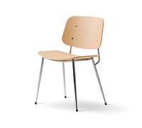 Fredericia Furniture Silla Søborg Metal Roble lacado - estructura cromada