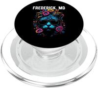 Frederick Maryland - Gato con Gafas de Sol y diseño de Flores PopSockets PopGrip para MagSafe