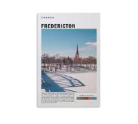 Fredericton - Lienzo decorativo para pared, diseño del río canadiense, ciudad histórica de New Brunswick, para sala de estar, dormitorio, baño, oficina, decoración del hogar, 50 x 75 cm