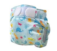 FREDS SWIM ACADEMY Pañal de natación reutilizable - Swim Nappy con cierre de velcro, bañador para bebé hecho de material suave, ajustable y fácil de poner (azul, 1)