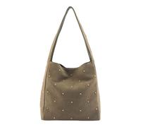 FREDsBRUDER Cuero bolso de hombro The Beaded One Collection Hobo Bag Greyish Khaki caqui
