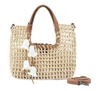 FREDsBRUDER bolso Sun Carrier Collection Square Shopper Natural Straw & Desert Brown beige