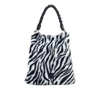 FREDsBRUDER Cuero bolso de hombro bolso bandolera Furry Friend Hobo Bag Zebra negro blanco