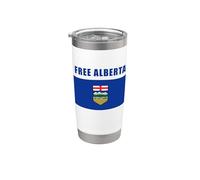 Free Alberta - Independence from Canada 2026 (White) Vaso térmico de acero inoxidable de doble pared