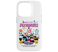 Free as The Flowers Cool Quotes Illustration Graphic Designs Carcasa para iPhone 14 Pro