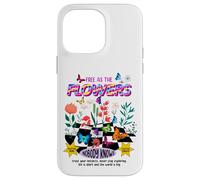 Free as The Flowers Cool Quotes Illustration Graphic Designs Carcasa para iPhone 14 Pro MAX