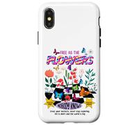 Free as The Flowers Cool Quotes Illustration Graphic Designs Carcasa para iPhone X/XS