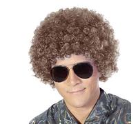 FREE BEAUTY Peluca de payaso sintético afro esponjoso para hombres y mujeres, cosplay, fiesta de anime, Navidad, Halloween, pelucas divertidas (marrón)