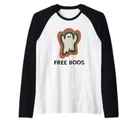 Free Boos Ghost or Spirit Spooky Fall Party Design Camiseta Manga Raglan