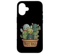 Free Cactus Hugs tee | Cute Funny Cactus Present Friendly Carcasa para iPhone 16