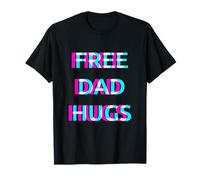 Free Dad Hugs Pride Proud Ally LGBT Rainbow Flag Support Camiseta