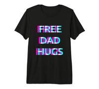 Free Dad Hugs Pride Proud Ally LGBT Rainbow Flag Support Camiseta Premium