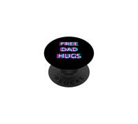 Free Dad Hugs Pride Proud Ally LGBT Rainbow Flag Support PopSockets PopGrip Adhesivo