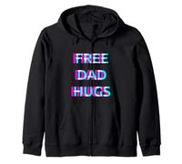 Free Dad Hugs Pride Proud Ally LGBT Rainbow Flag Support Sudadera con Capucha