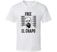Free El Chapo Mexican Cartel Boss Gangster Fan T Shirt White M