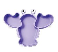 FREE EUPHORIA Plato bebé con ventosa | Plato de silicona de grado alimentario | 3 compartimentos | BLW | Diseño Langosta | Seguridad certificada